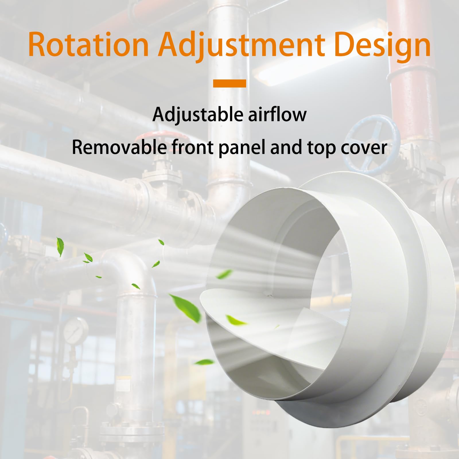 Clapet pour conduits de hotte aspirante, Clapet anti-retour unidirectionnel en PVC blanc, amortisseur de conduit ligne 80 à 200mm(125mm)