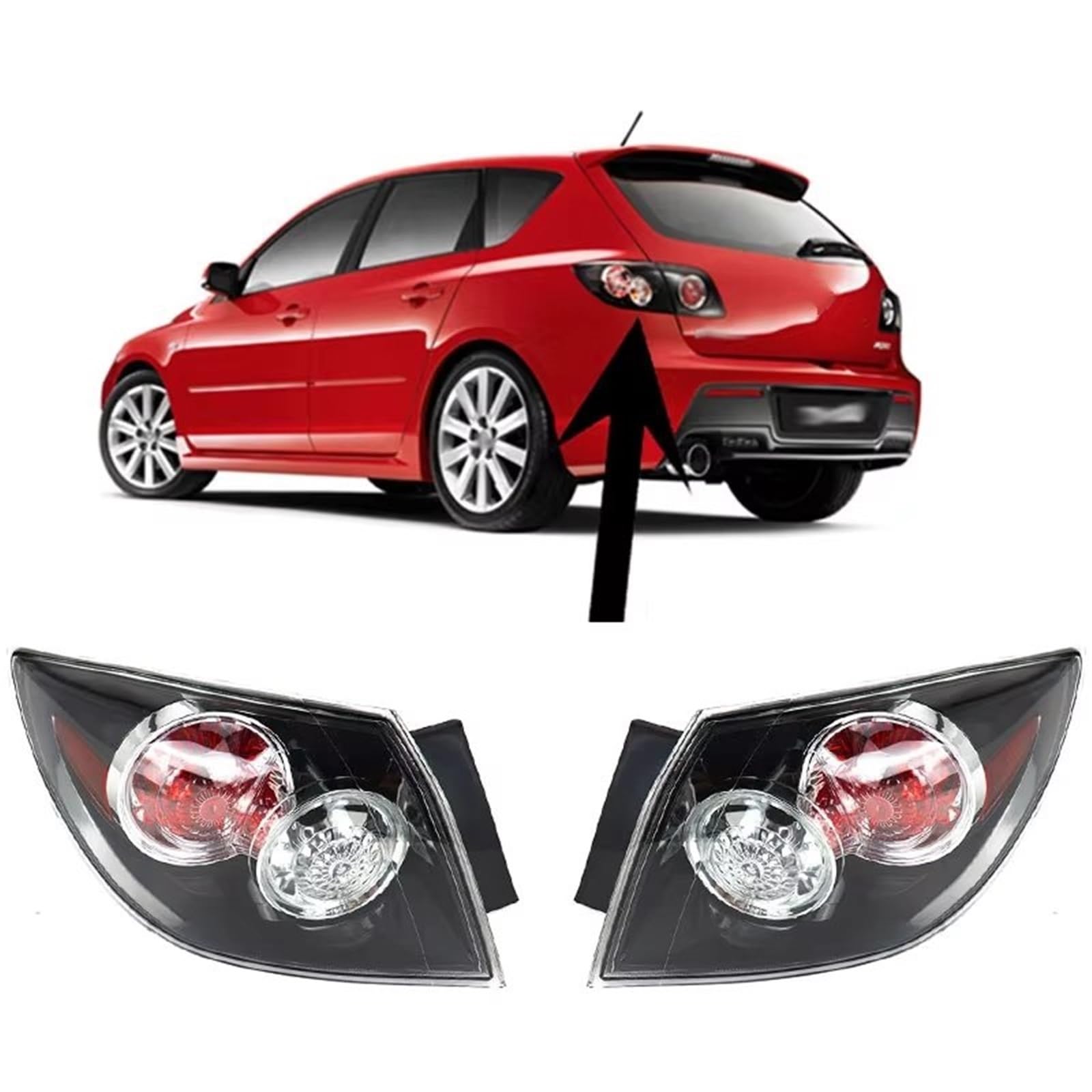 Piloto Posterior para Mazda 3 2004 2005 2006 2007 2008 2009 2010 Luces Traseras Señal Giro Lámpara Freno Conjunto Luz Trasera Coche Piloto Trasero(Only Left)
