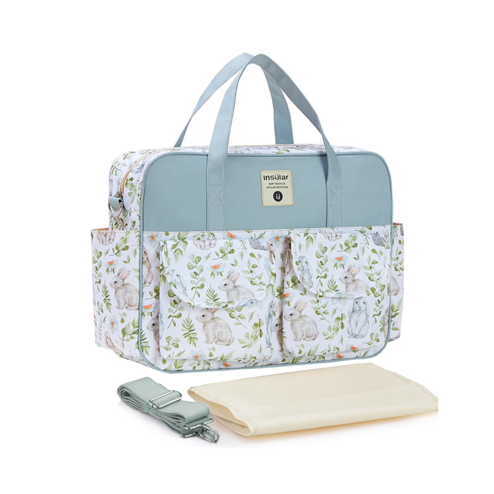 SONARIN Elegante Gran Capacidad Bolsa de Pañales para Bebés,Materna Messenger Bolsos Bandolera Bolsa de Viaje para Pañales Portátil Impermeable con Correa de Hombro & Cambiador