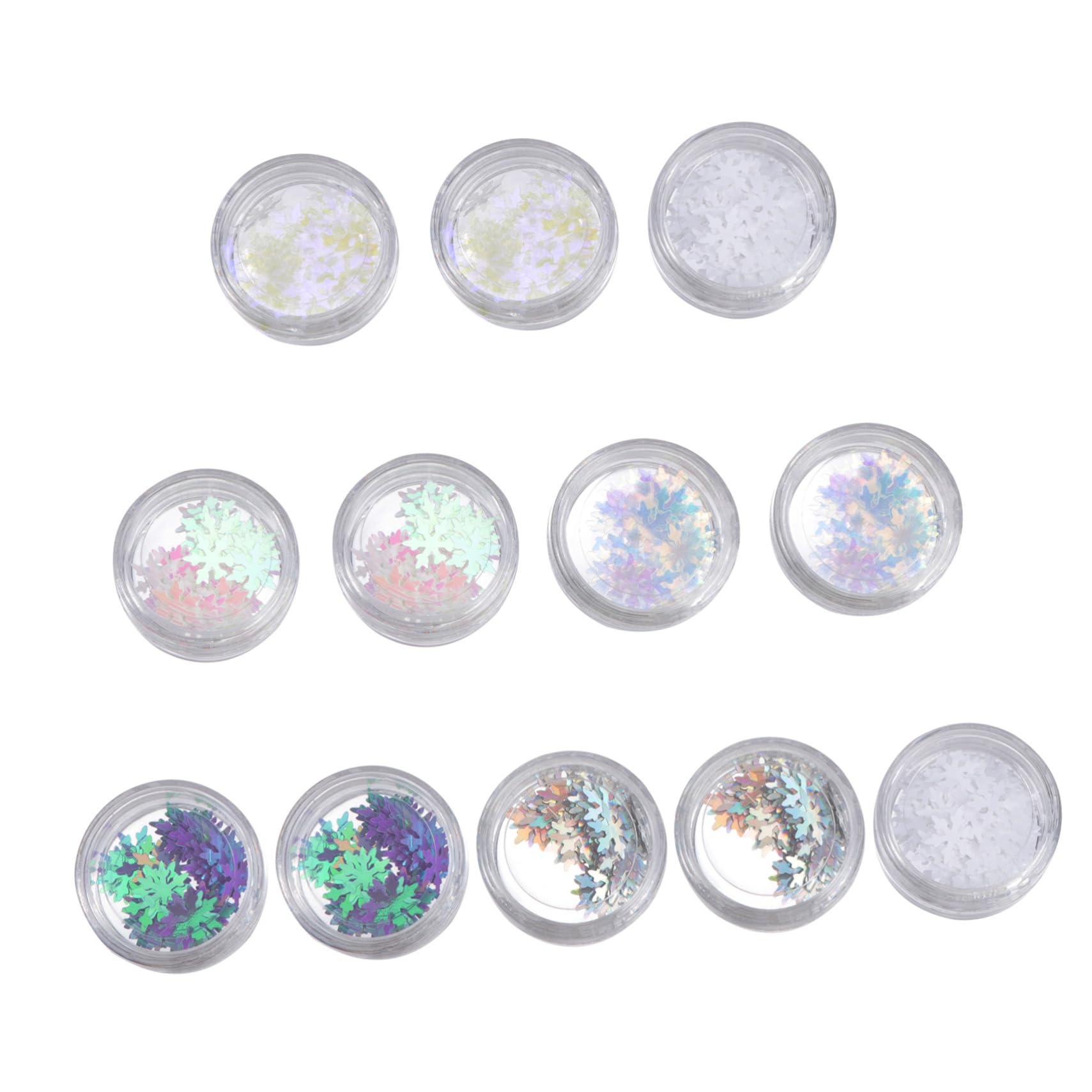 FOMIYES 12Pcs Christmas Snowflake Nail Sequins Creative Manicure Glitter for Festive Nail Art Decoration Holographic Nail Sequins for Holiday Manicure Designs