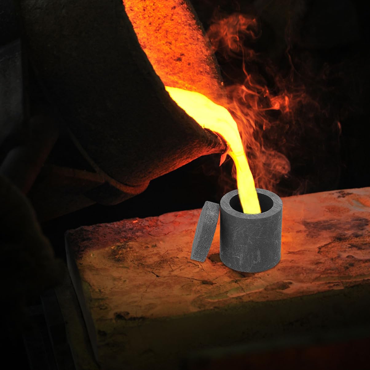 Gogogmee Practical Refining Crucible Graphite Crucible for Melting Casting Heat-Resistant Tool c