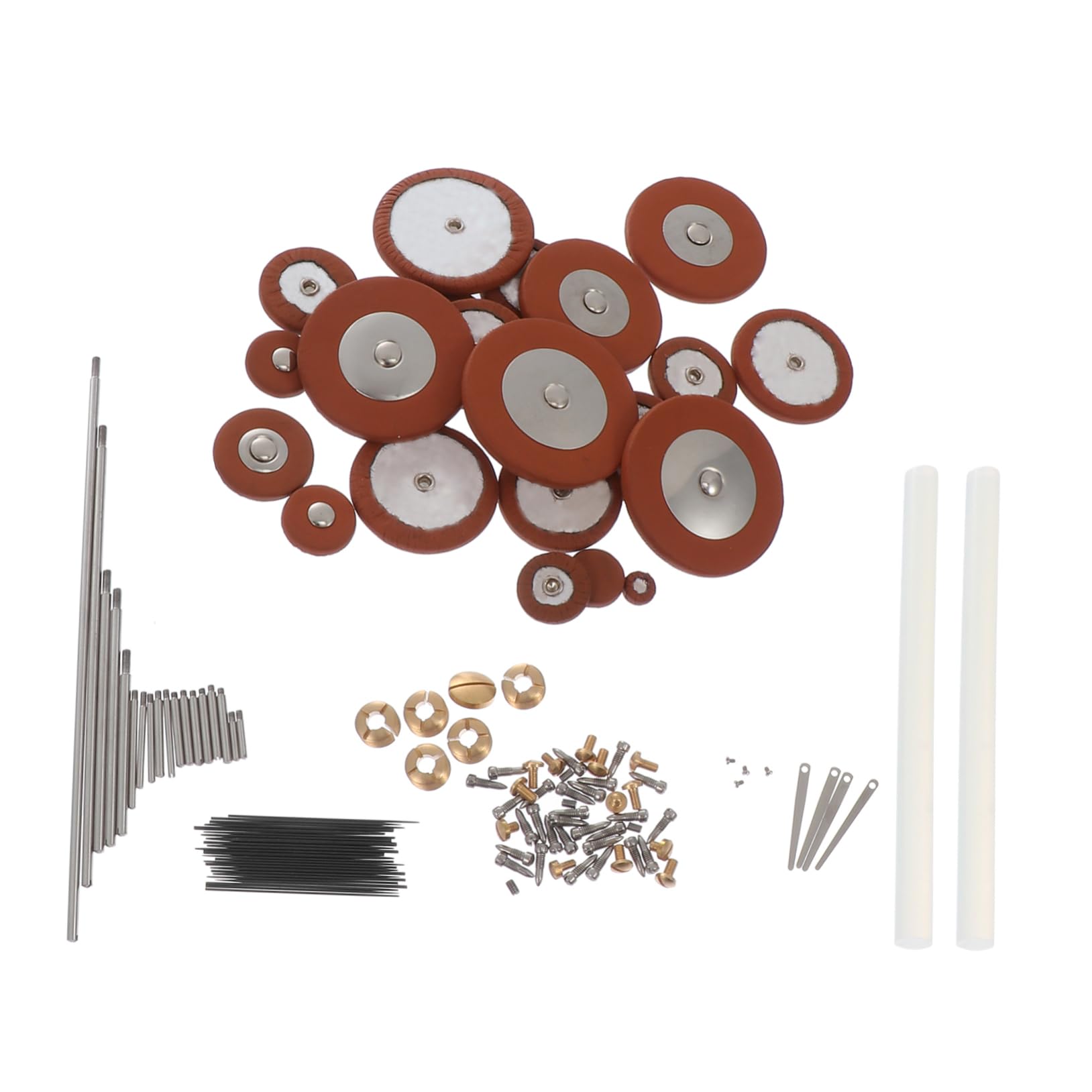 Kit Riparazione Sax Contralto per Manutenzione e Sostituzione Parti Danneggiate in Metallo e Pelle di Pecora Viti e Molle Colore Casuale per Musicisti Professionisti