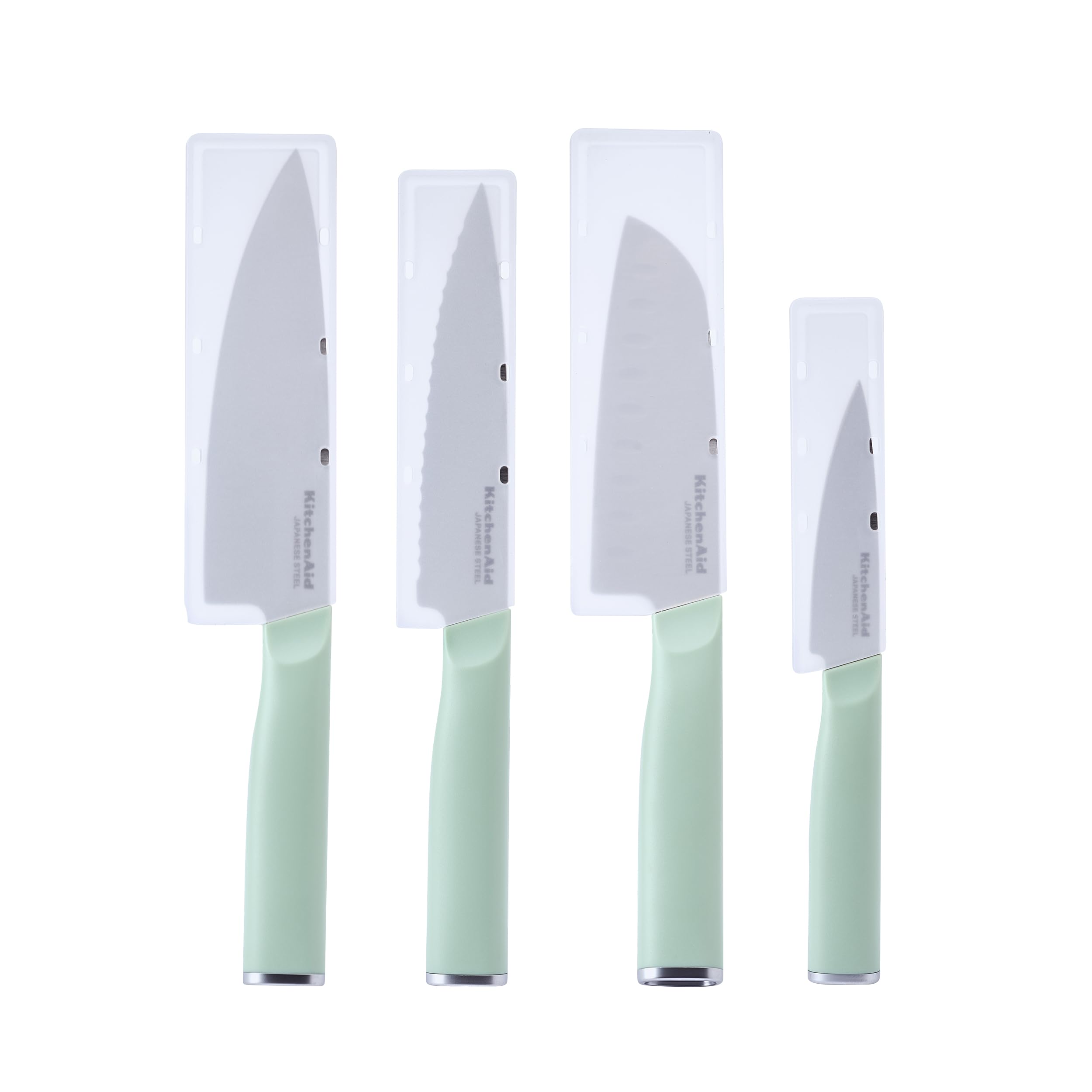 KitchenAid Chef Set with Custom Fit Covers, Sharp Kitchen Knife, Japanese Stainless Steel Blade, 4 Piece, Pistachio — Amazon image 2