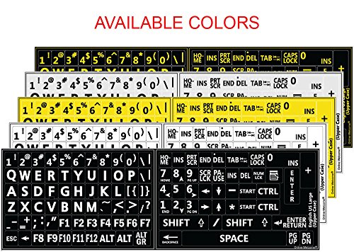 Pegatinas de teclado letras grandes en inglés US miniatura 7