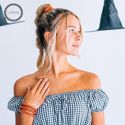 Miniatura 4 de TELETIES - Bobinas pequeñas en espiral para el cabello - Colección de Halloween - Cola de caballo para mujeres - Lazos para el cabello con cable