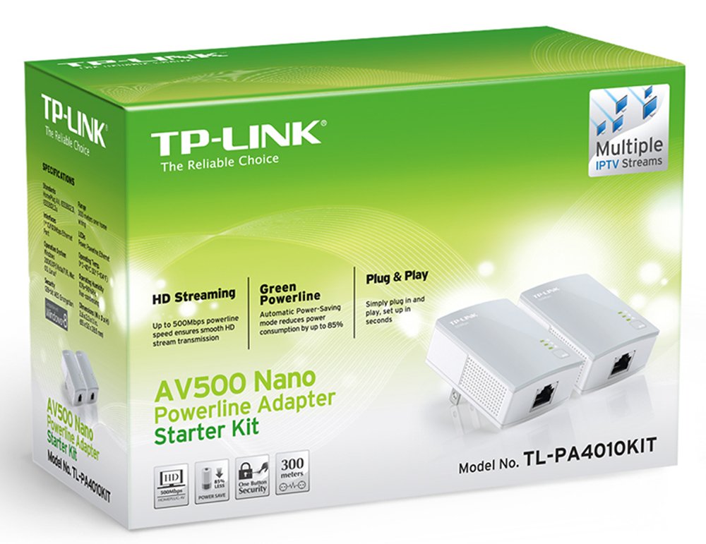 TP-Link TL-PA4010KIT Starter Kit con Nano Adattatori Powerline AV600