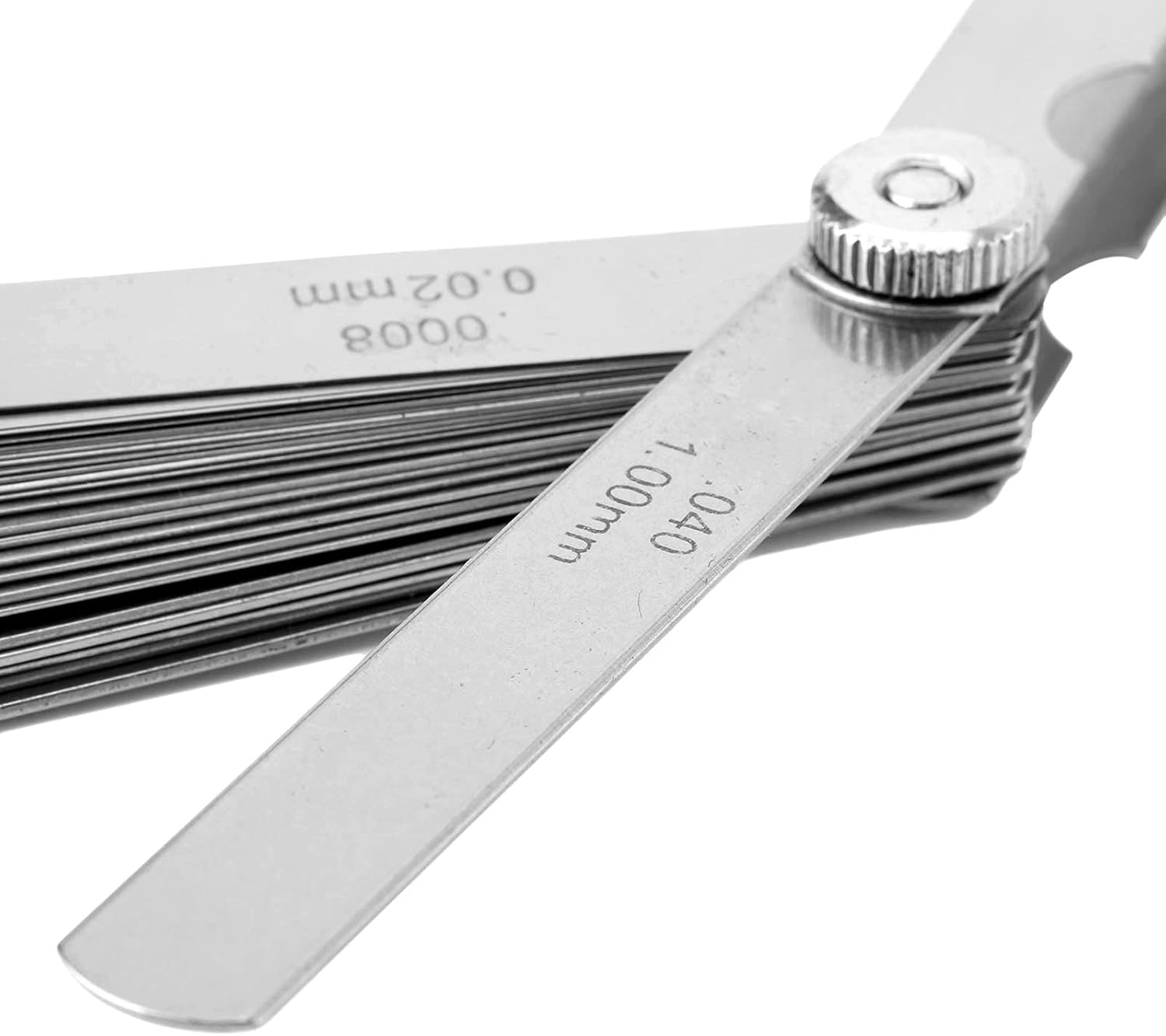 32 Blades Feeler Gauge Carbon Steel Metric 0.02-1.00mm Gap Filler Tune Up Thickness Set Gage Measurment Tools