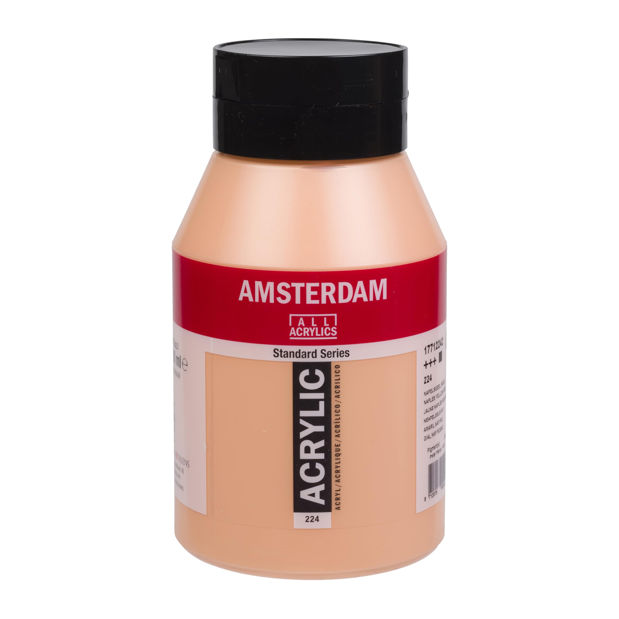Amsterdam Standard Series Acrylic - 1000 ml Naples Yellow Red 224 - High Lightfastness - Opaque Medium Viscosity - Satin Finish - Durable Water-Based Formula