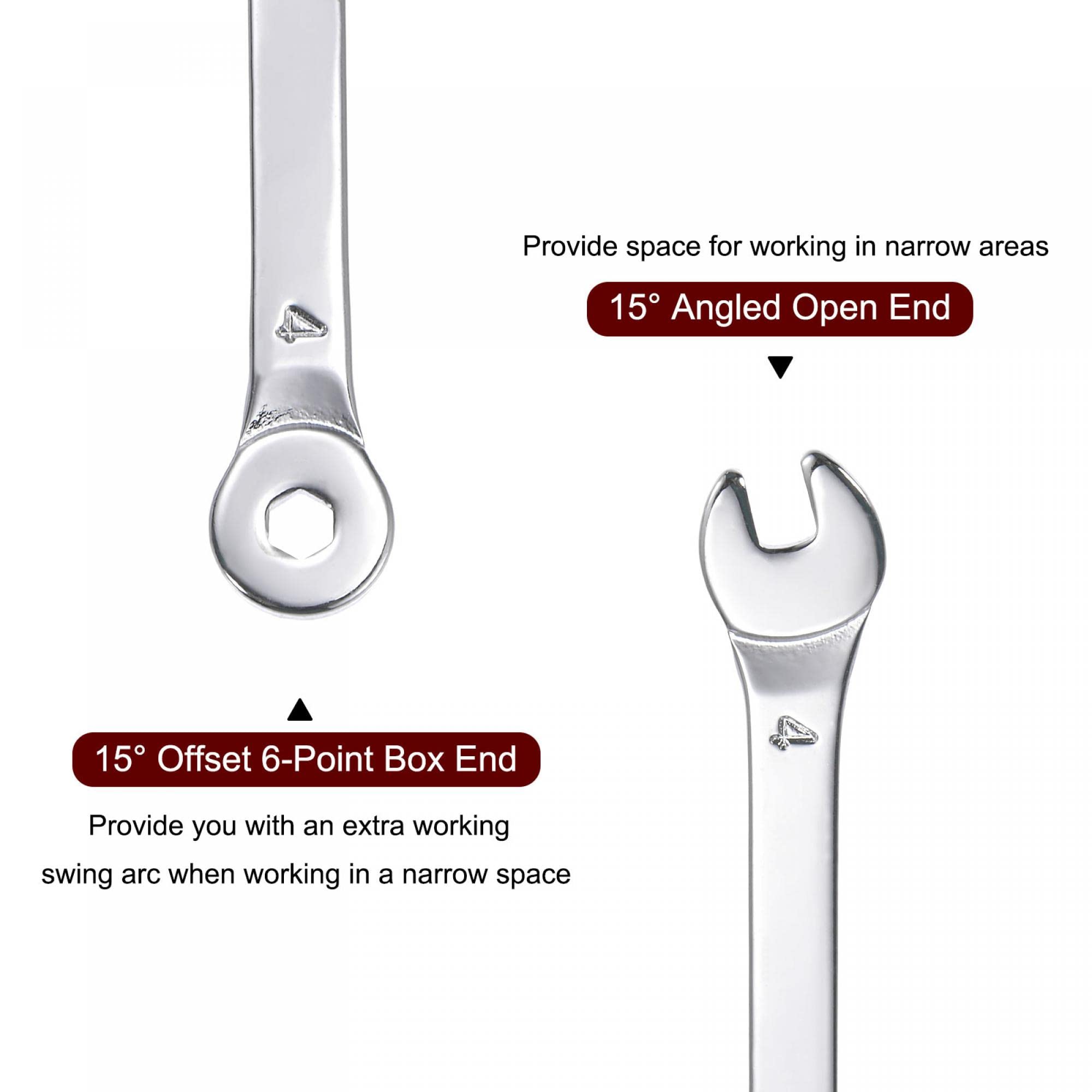 Llave Combinada Delgada 13 Mm | Acero De Alto Carbón Cromado | Diseño Ultrafino Para Espacios Apretados | Ideal Para Reparaciones Domésticas Y Mecánica