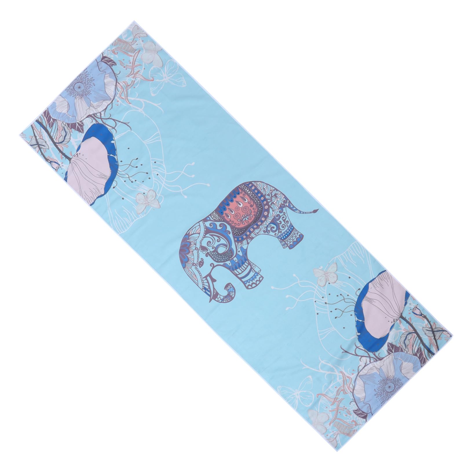 Tappeto Yoga Antiscivolo Doppia Faccia in Peluche Stampato Blu