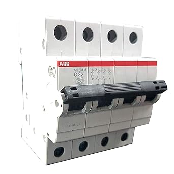 ABB 4Pole 32A AC MCB SH204 M C32 (White, 6 Pcs)