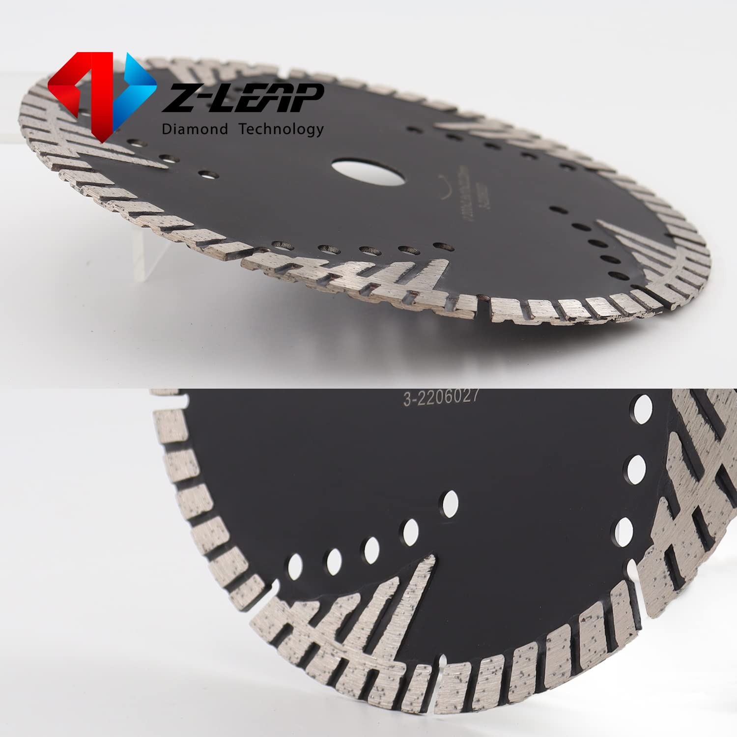 Z-LEAP Diamond Turbo Blades 8 MM Segments Saw Blade for Granite Mable Tile Concrete and Bricks Dry/Wet, 8 Inch - Image 4