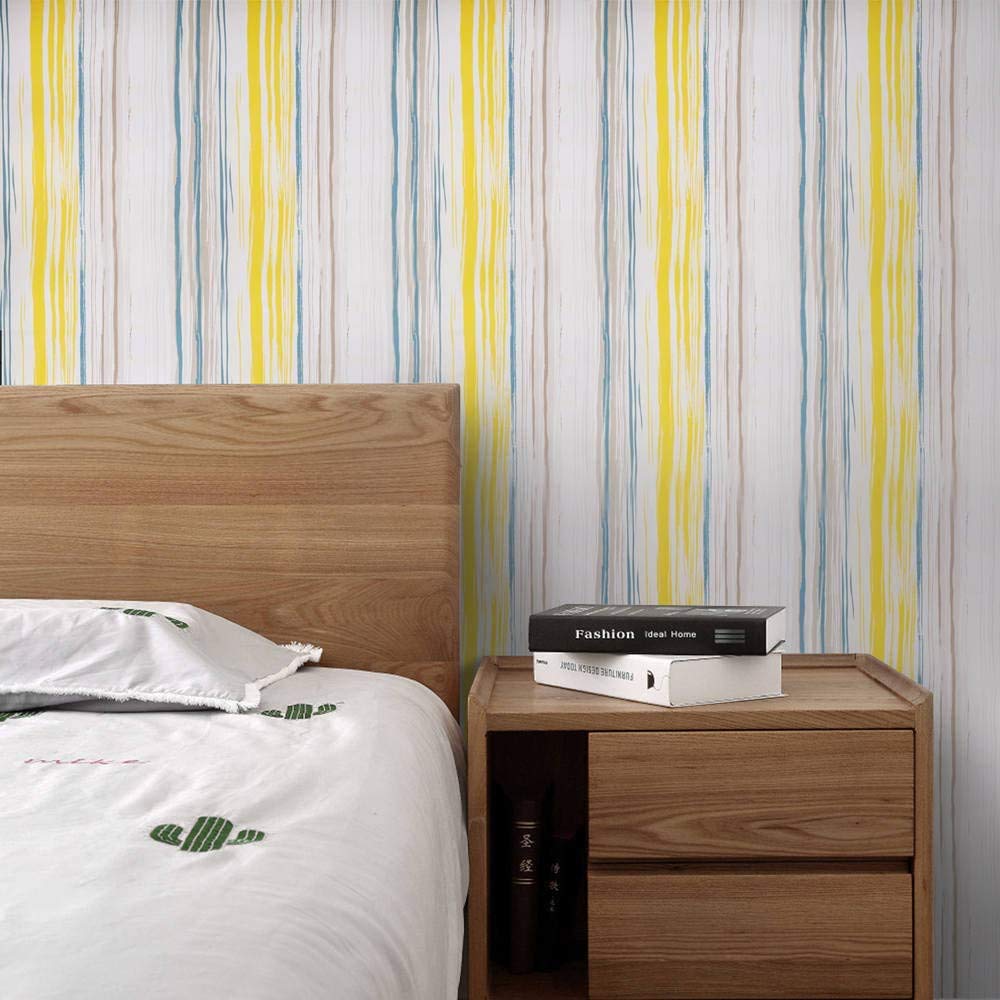 Peel and Stick Wallpaper Self Adhesive Removable Wallpaper Vinyl Film Decorative Modern Art Stripe Wall Covering 17.7in X 118in for Bedroom Living Room Furniture Decoration Refurbished Furniture