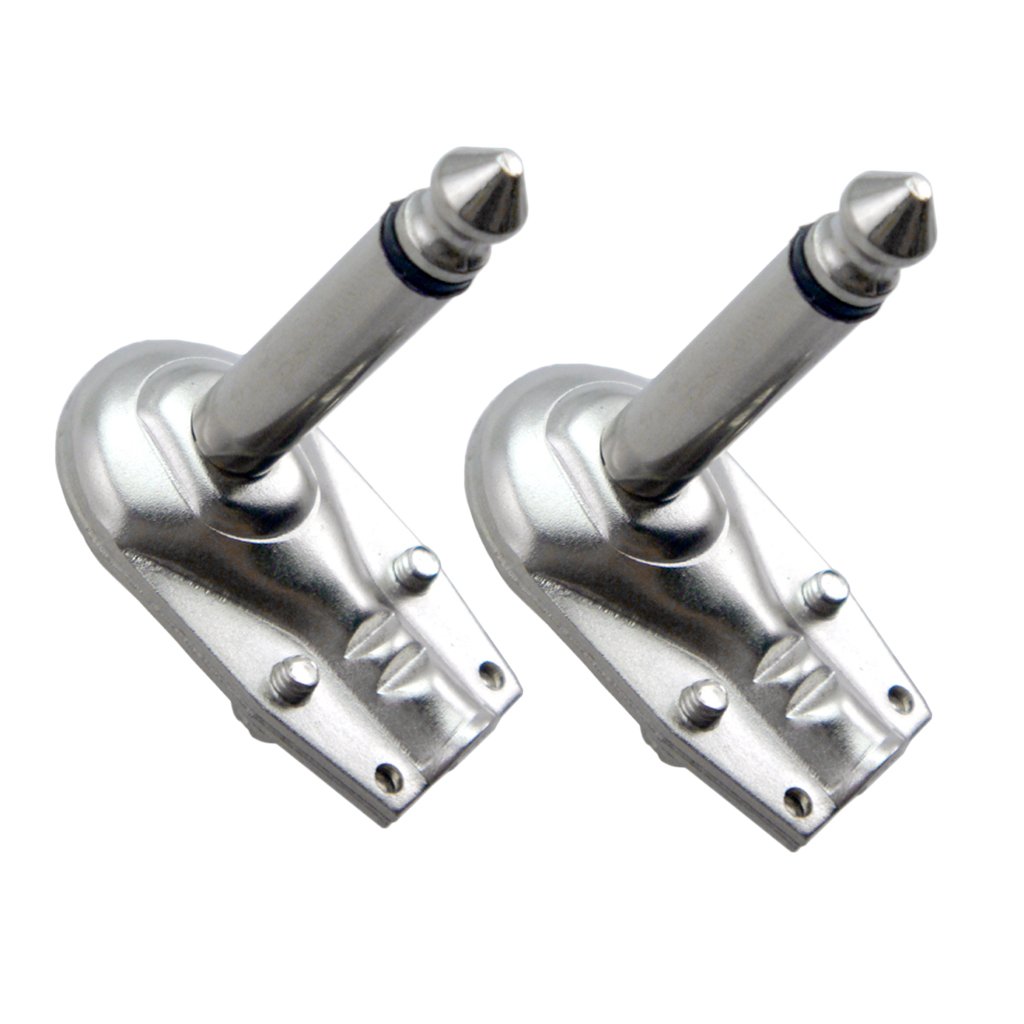 arythe 2 Pack 6.35mm 1/4'' Right Angle Mono Plug Audio Cable Connector for Guitar Bass