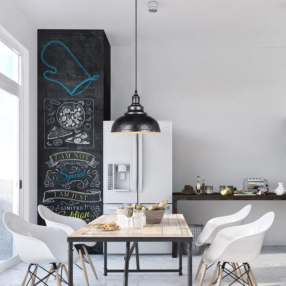 IDEGU Pendelleuchte Vintage, 2 Stück | E27, Metall-Käfig, 20 Cm, Schwarz, Für Wohnzimmer, Küche