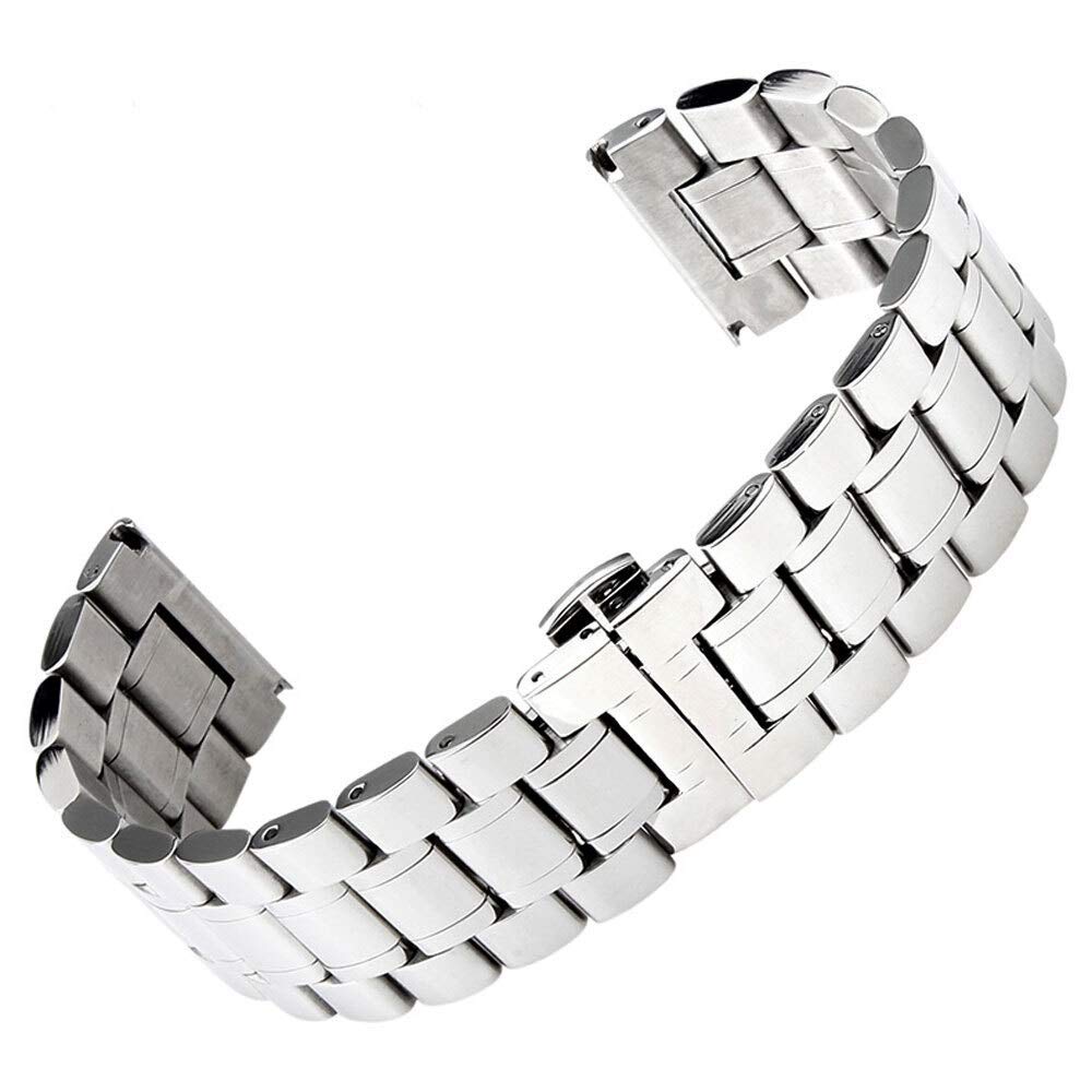 Sangle de montée 18/19/20/22/26/26 / 28 mm de Largeur en Argent en Acier Inoxydable pour Les Montres intelligentes Business Smart Watches (Bande: 26 mm)