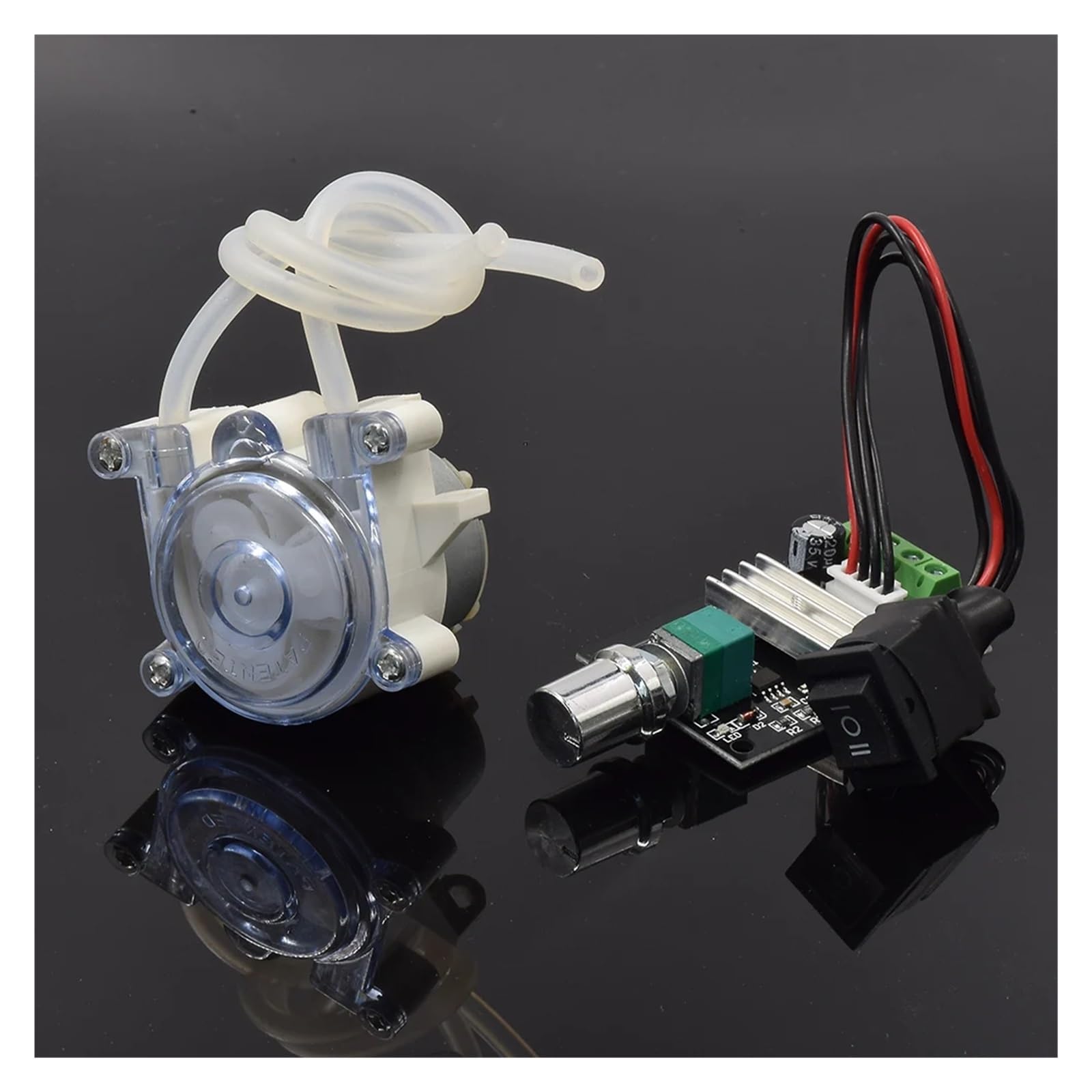 FFYTRGQWU Peristaltic Pump DC 6V-12V Small 500 Geared Squeeze Dosing Liquid Water Pump Reverse PERISTALTIC Pump (Pump with Controller)