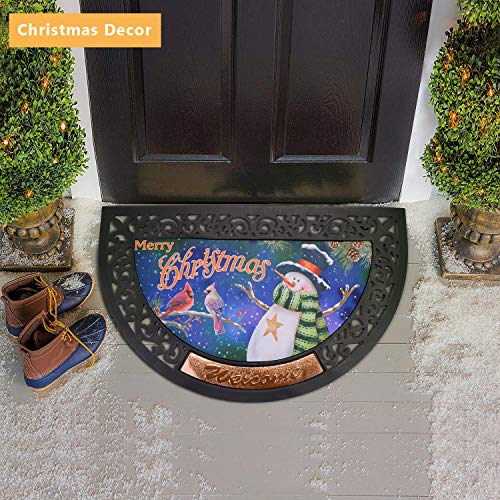 Melunar Interchangeable Doormat, 6 PCS Seasons Doormat, Half Moon Mat Easy to Clean, Half Moon Mat, Indoor Outdoor Door Rug for Spring, Fourth of July, Halloween, Thanksgiving Day, Christmas