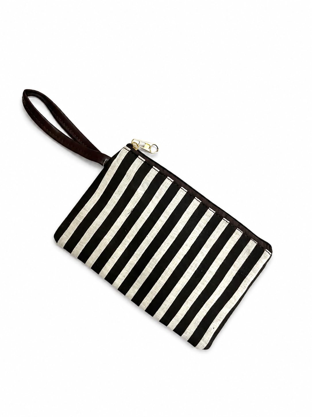 Handmade Jaipuri Printed Cotton Wristlet Pouch for Women, Yellow and Pink, Ethnic Style-picture-47
