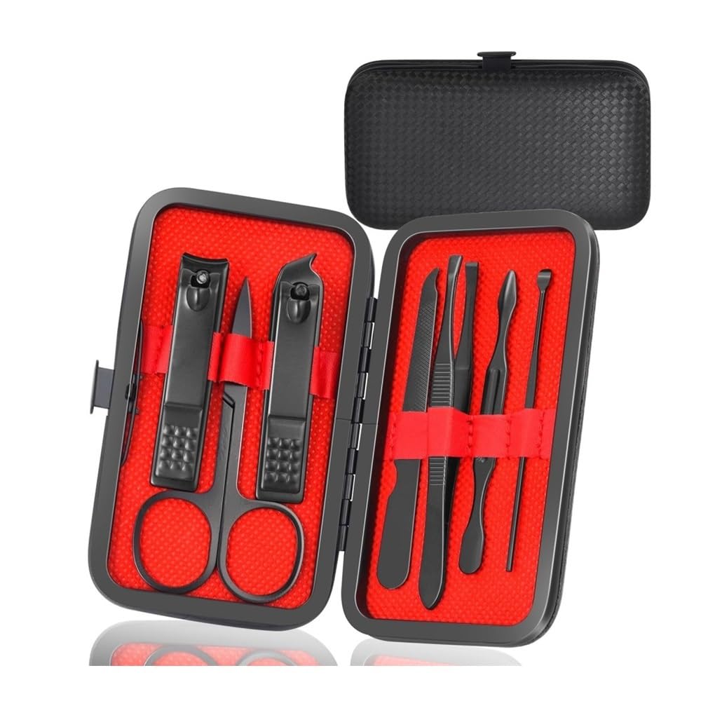SBCGFY Nail Clippers, 7PCS Manicure Pedicure Kit for Women,Nail Clipper Set & Care Tools Nail Kit,Black