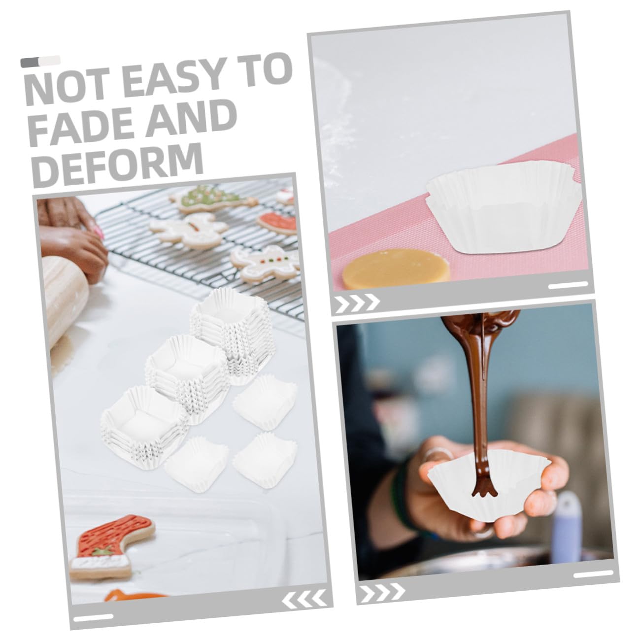 SOLUSTRE 2000piezas Taza de Pastel Cuadrada para Cupcakes y Muffins Unidades de Envoltorios de Papel Portátiles para Fiestas y Suministros de Panadería Medianos