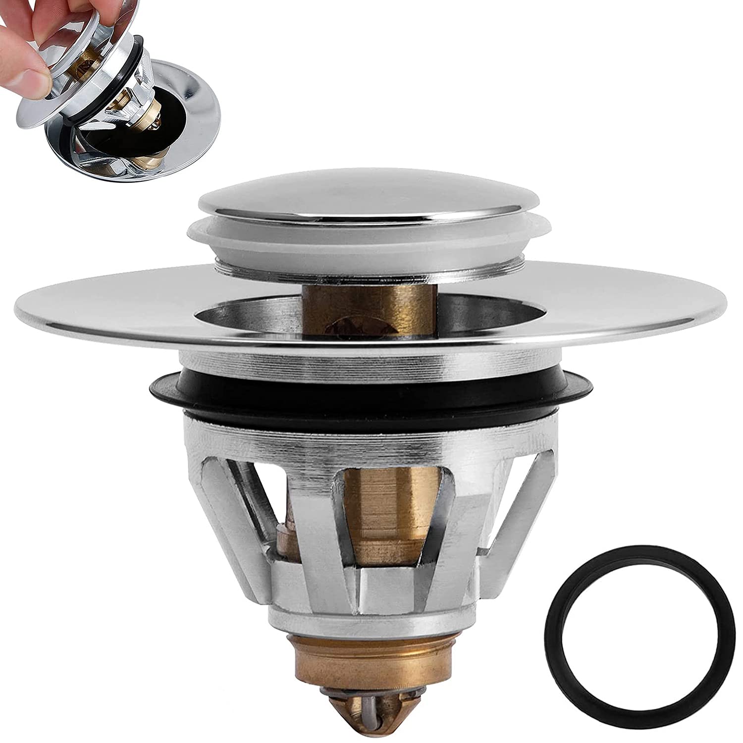 Buy 2021 Upgrated Universal Wash Basin Bounce Drain Filter Stainless