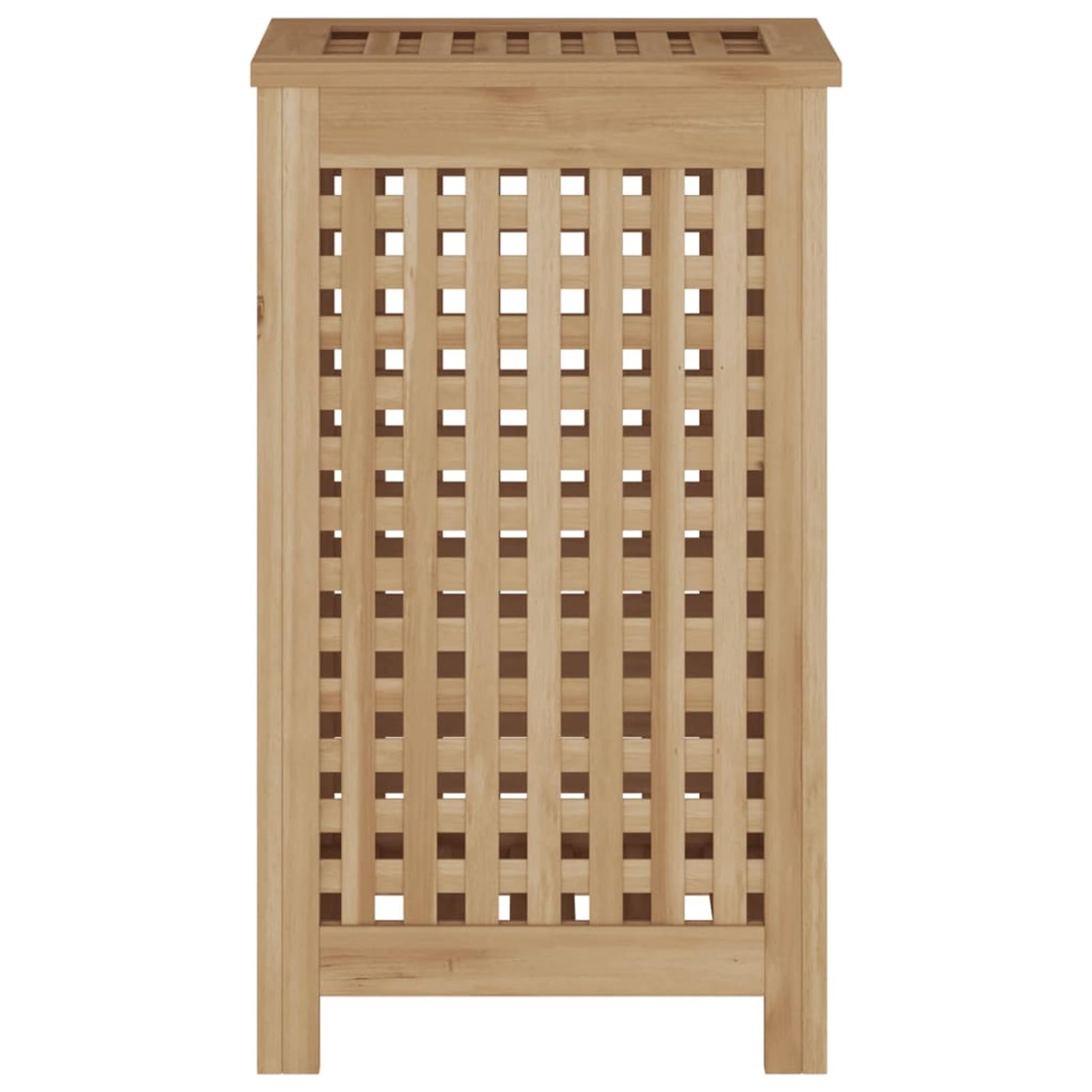 Cesto portabiancheria in legno di teak, design ventilato in teak massiccio, con borse rimovibili e ripiano per organizzare la biancheria e gli oggetti essenziali per la casa
