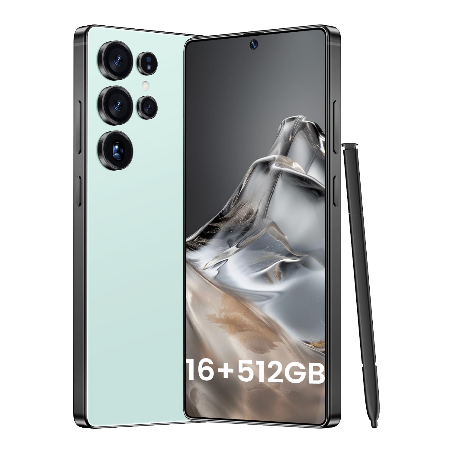 I25 Ultra Unlocked Smartphone: 6.99" FHD+ Display, 16GB RAM 512GB, 7000mAh Battery, 108MP+68MP Camera, Built-in Stylus | Fastest Android Phone for Gaming (Cyan)