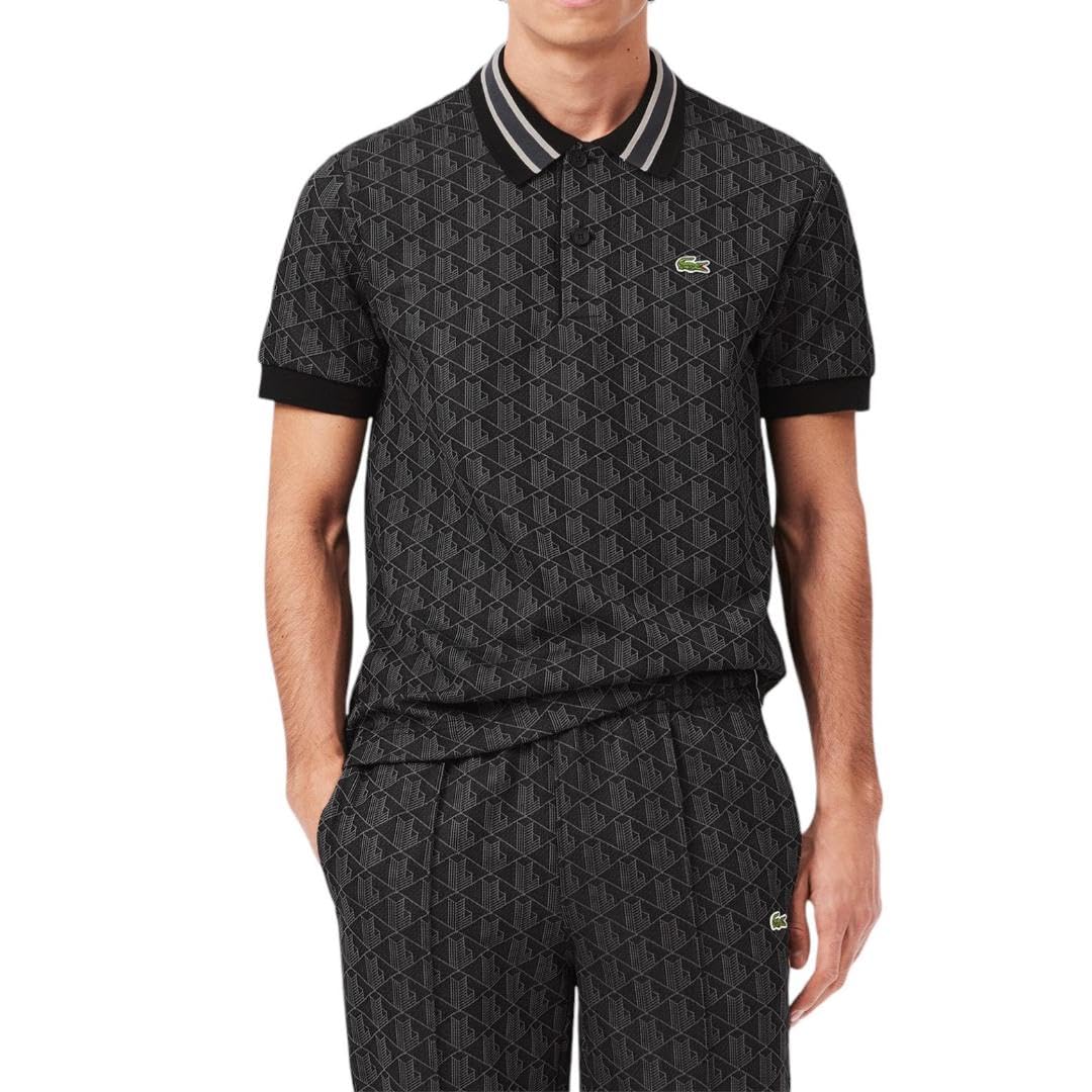 Lacoste Men's Short Sleeve AOP L Color Blocked Polo Shirt