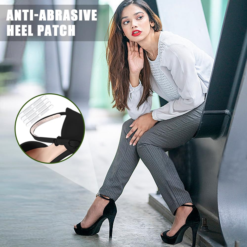 40 Piezas Almohadillas De Talón Autoadhesivas Protección Silicona Transparente Antidesgaste Confort Invisible Reducir la Fricción para Zapatos de Mujer Sandalias de Tacón Alto