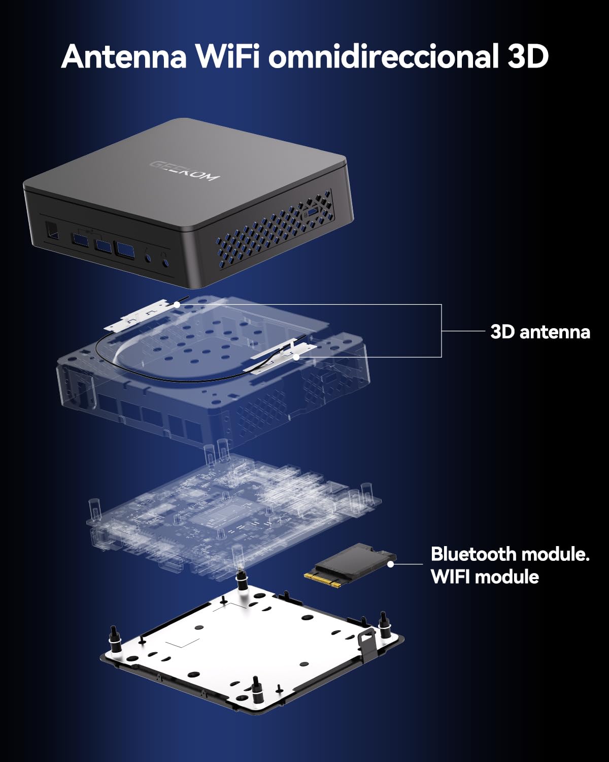 GEEKOM Air12 Lite Mini PC - con Alder Lake N95 CPU, 8GB RAM+256GB SSD | Mini Ordenador con Sistema Preinstalado Listo para Usar, 6×USB con 9PIN, Puerto LAN 2.5Gbps, Ideal para Negocio/Hogar/Escuela