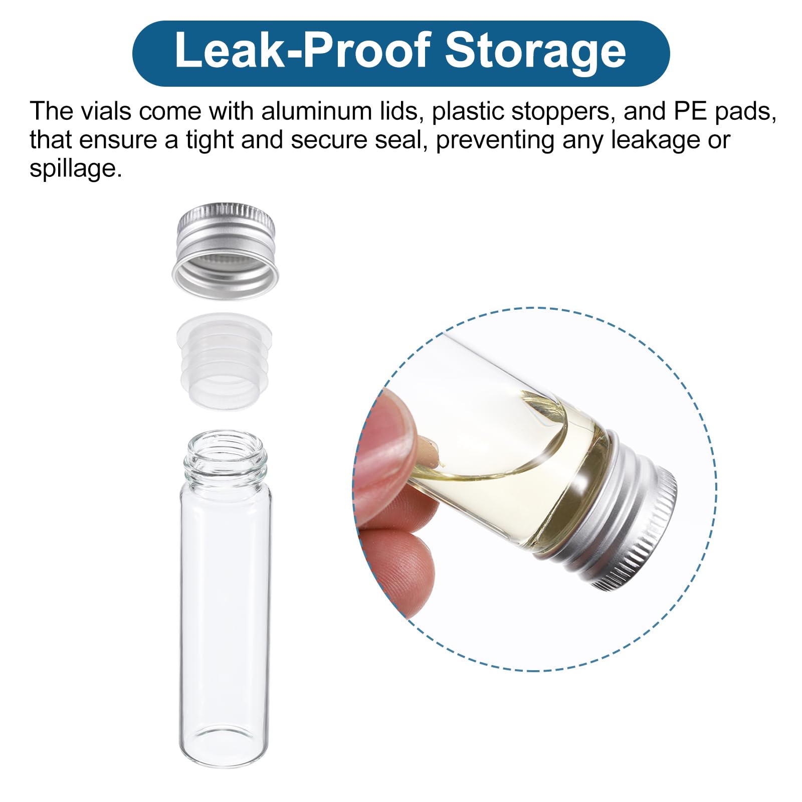 Fiale In Vetro Ambrato Con Tappo A Vite - 20ml, Confezione Da 100 Pezzi Per Campioni E Oli Essenziali - Foto 6