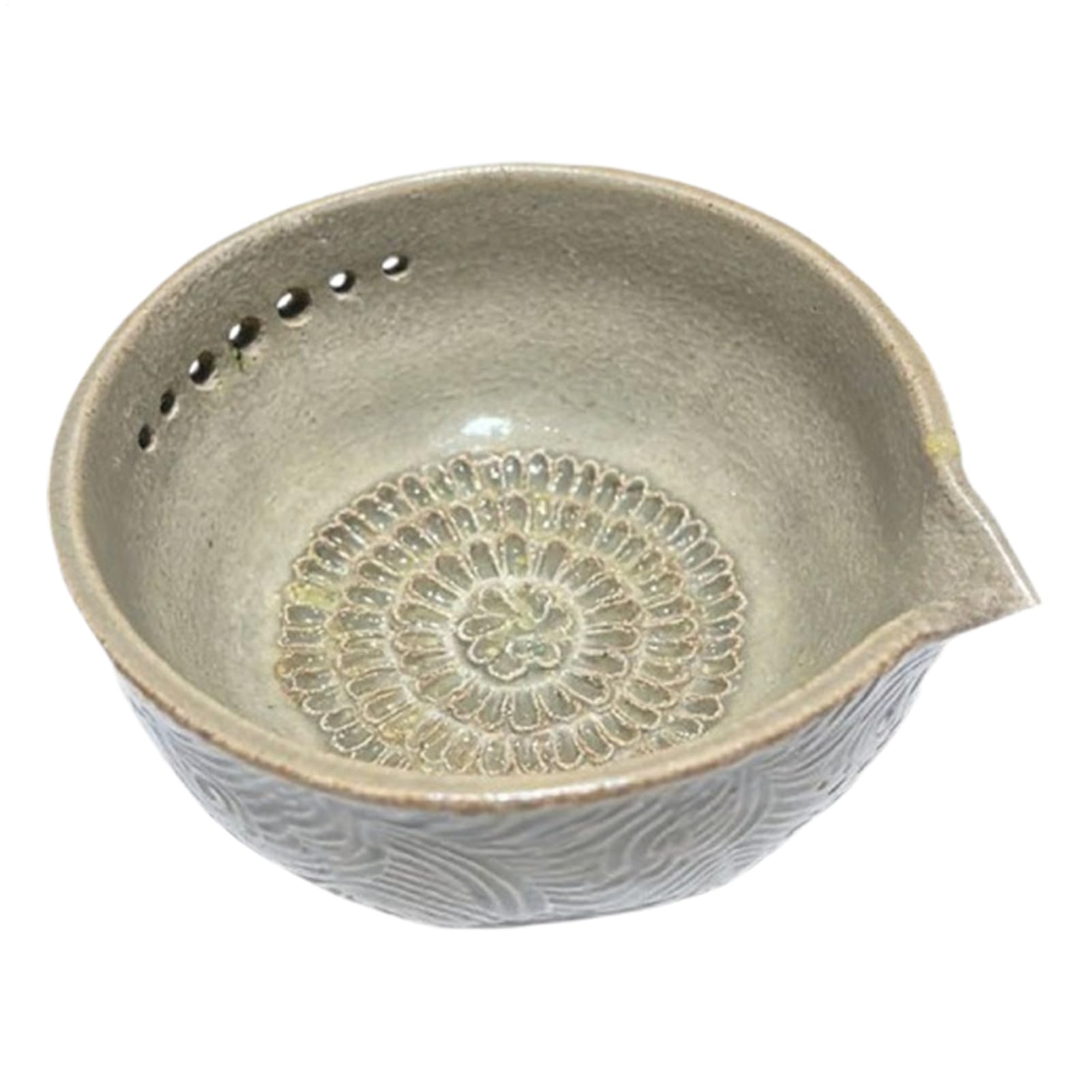 Handmade Ceramic Stripper Bowl, Garlic Grater Dish | 2 in 1 Garlic Plate Grater Vegetable Chopper for Kitchen Apartment Baking Cooking Grinding