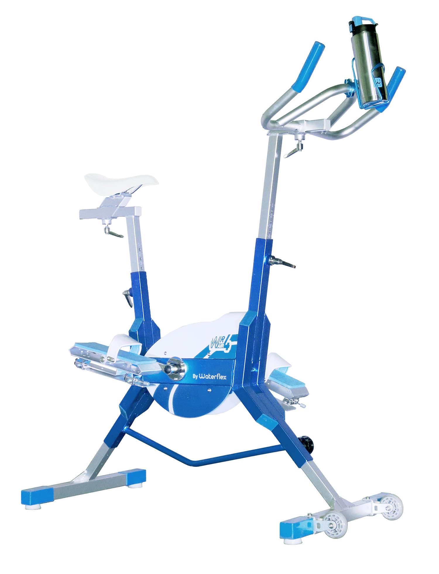 Aquabike Aluminium WR4 WX-WR4A - Vélo de Piscine Tonifiant - Résistance Hydraulique - Réglages Faciles - Utilisation Pieds Nus - Prof. 1,1-1,6m - WX Water Flex Water Fitness Expert