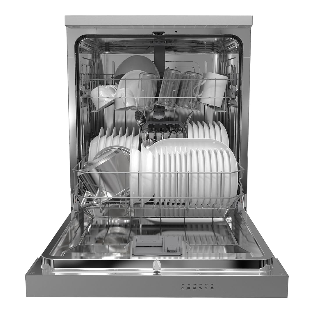 Svan Lavavajillas 60 cm Inox SJ13601EDX. 1890W, 14 Cubiertos, 2 Bandejas, 6 Programas, Display LED táctil, Función Stop&Go, Eficiencia Energética Clase E