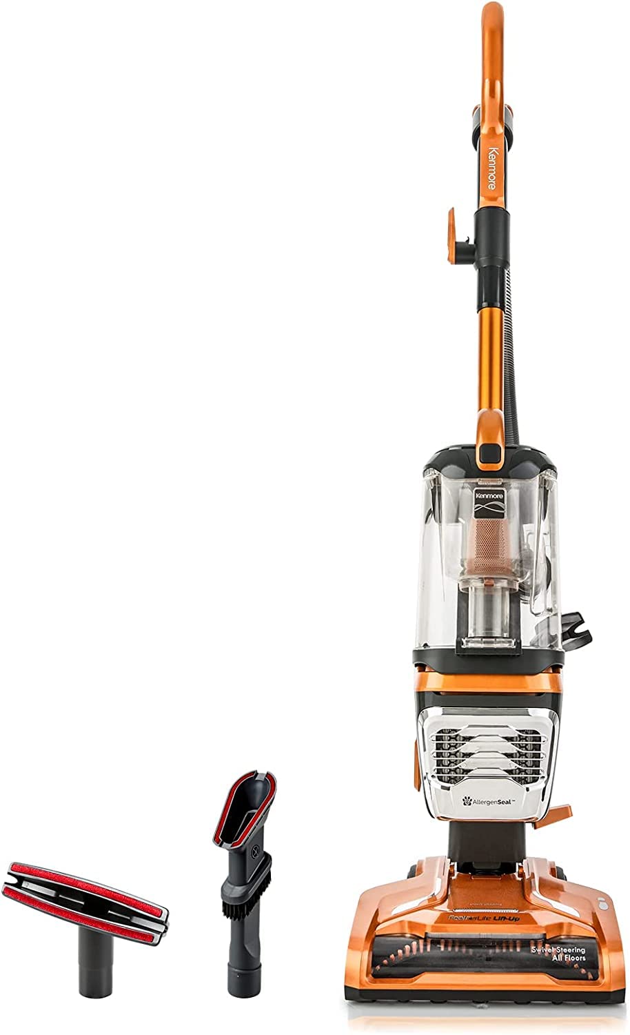kenmore du4080 featherlite lift-up bagless upright vacuum 2-motor power suction lightweight carpet cleaner with hepa filter 2 cleaning tools for pet hair hard floor orange
