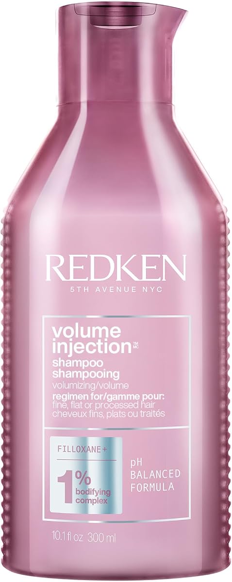 Redken Volume Injection Shampoo For Fine Hair - Adds Lift & Body, Volumizing & Detangling Without Weighing Down, Paraben Free