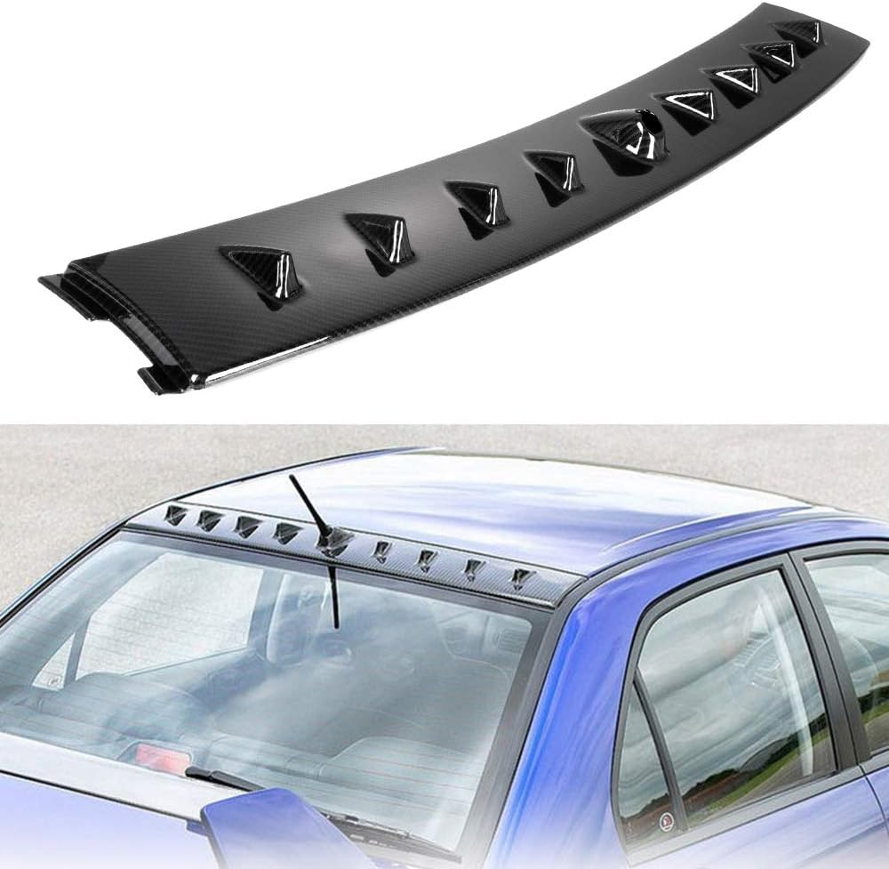 ROADFAR Hydro Dipped Plastic Black Rear Window Top Roof Spoiler Wing Exterior Accessories Styling Kits Fits for Mitsubishi Lancer 4-Door Wagon 2.4L Sportback