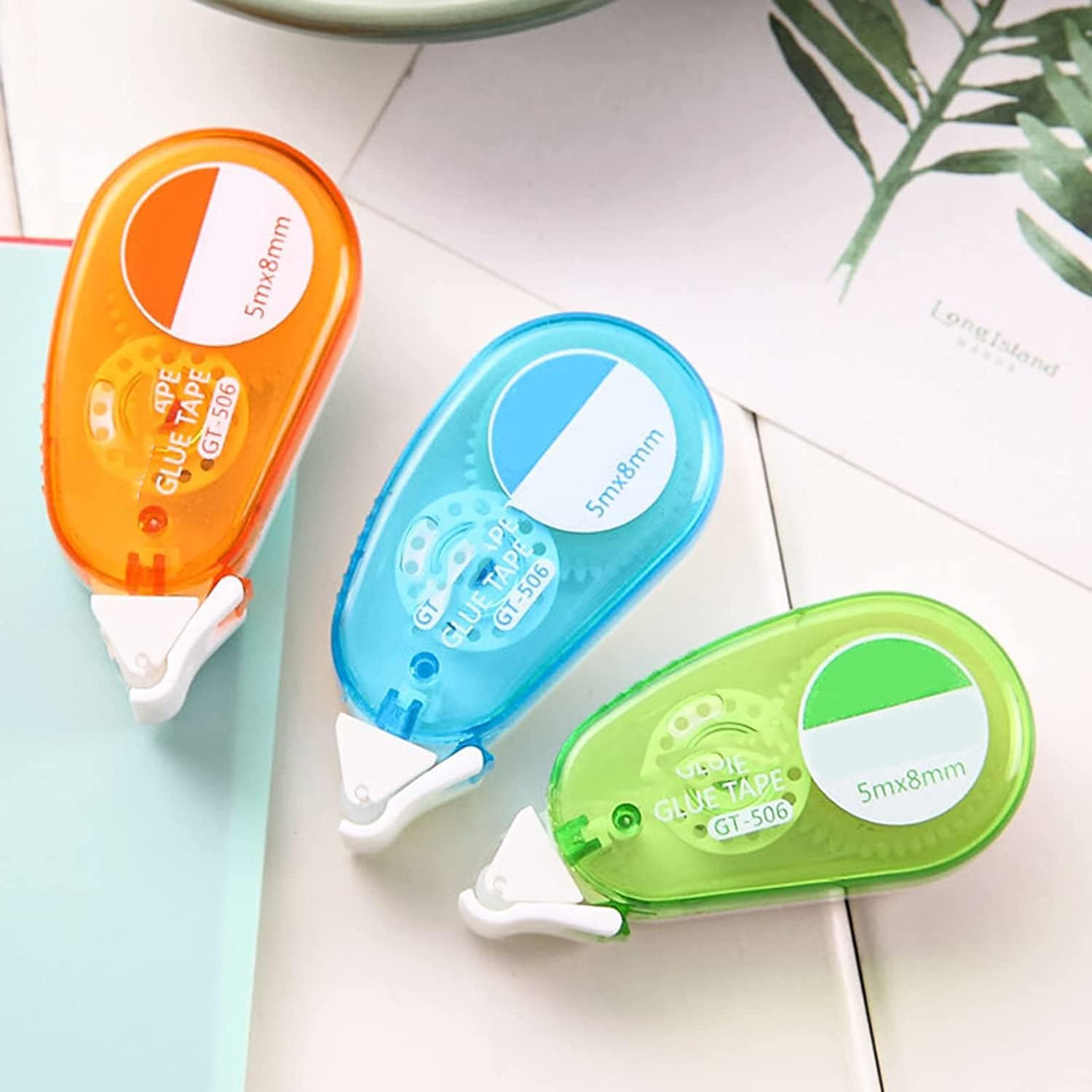 ELECDON Double-Sided Adhesive Scrapbook Runner Tape Roller - (Random Color) Permanent Adhesive Dots Roller Applicator Glue Roller Tapes - Great for Home, Office, Crafting Cards Paper (8MM*5MM-3PCS)