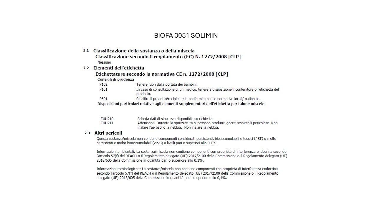 BIOFA 3051 SOLIMIN Pittura Bianca ai silicati per Interni 4 l