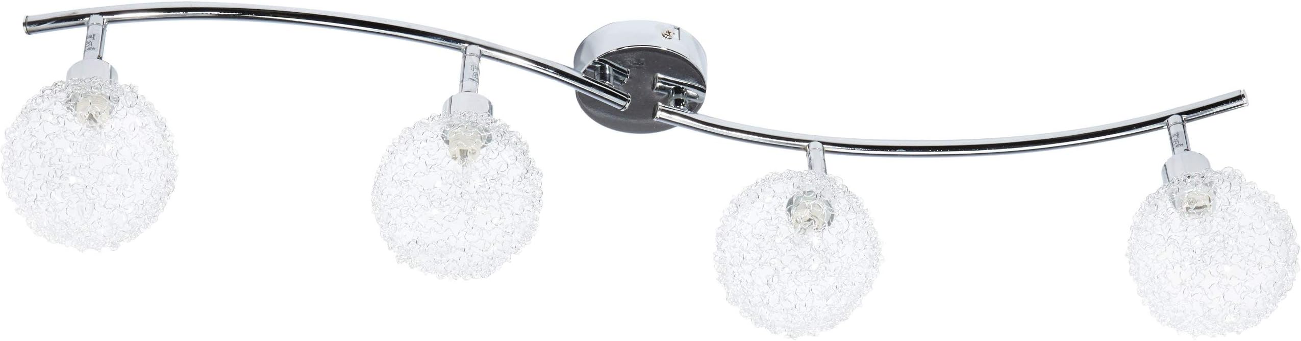 Nino Spider 83360406 Halogen Light Bar 80 cm Long Chrome with Glass Ball/Wire Mesh 4-Bulb [Energy Class C]