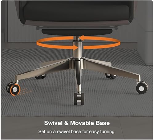 Miniatura 3 de homary Silla ejecutiva moderna para oficina en casa, silla giratoria ajustable de piel sintética ergonómica con altura ajustable y base rodante,