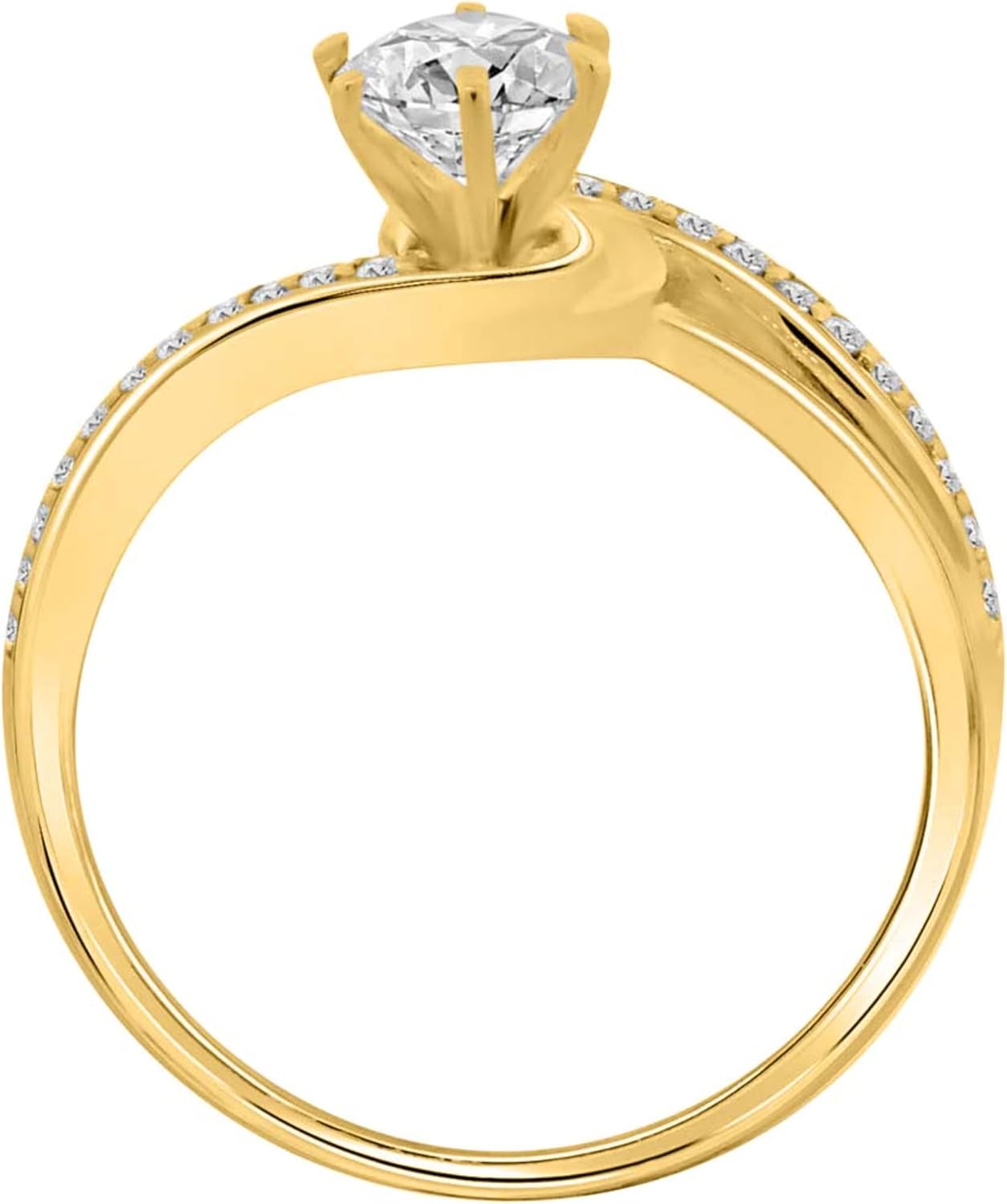 Diamond Engagement Ring For Women 0.75 Carat Round Cut White Diamond Prong Setting 30 Stones Engagement Aniversary Ring In 18K Solid Rose, White & Yellow Gold By AoneJewelry Collection