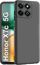 CEDO Honor X7c (5G) Back Cover | Camera Bump Protection & Inner Velvet Fabric Lining | Ultra Slim Matte Soft Rubberised Case Cover (Black)