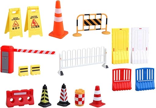 Play Set Street Sign - Small Traffic Cone, Zebra Line Signal Toy | Traffic Toy Traffic Safety Facility Play 17x Traffic Cones Zebra Strip Signal Toy, Traffic Sign