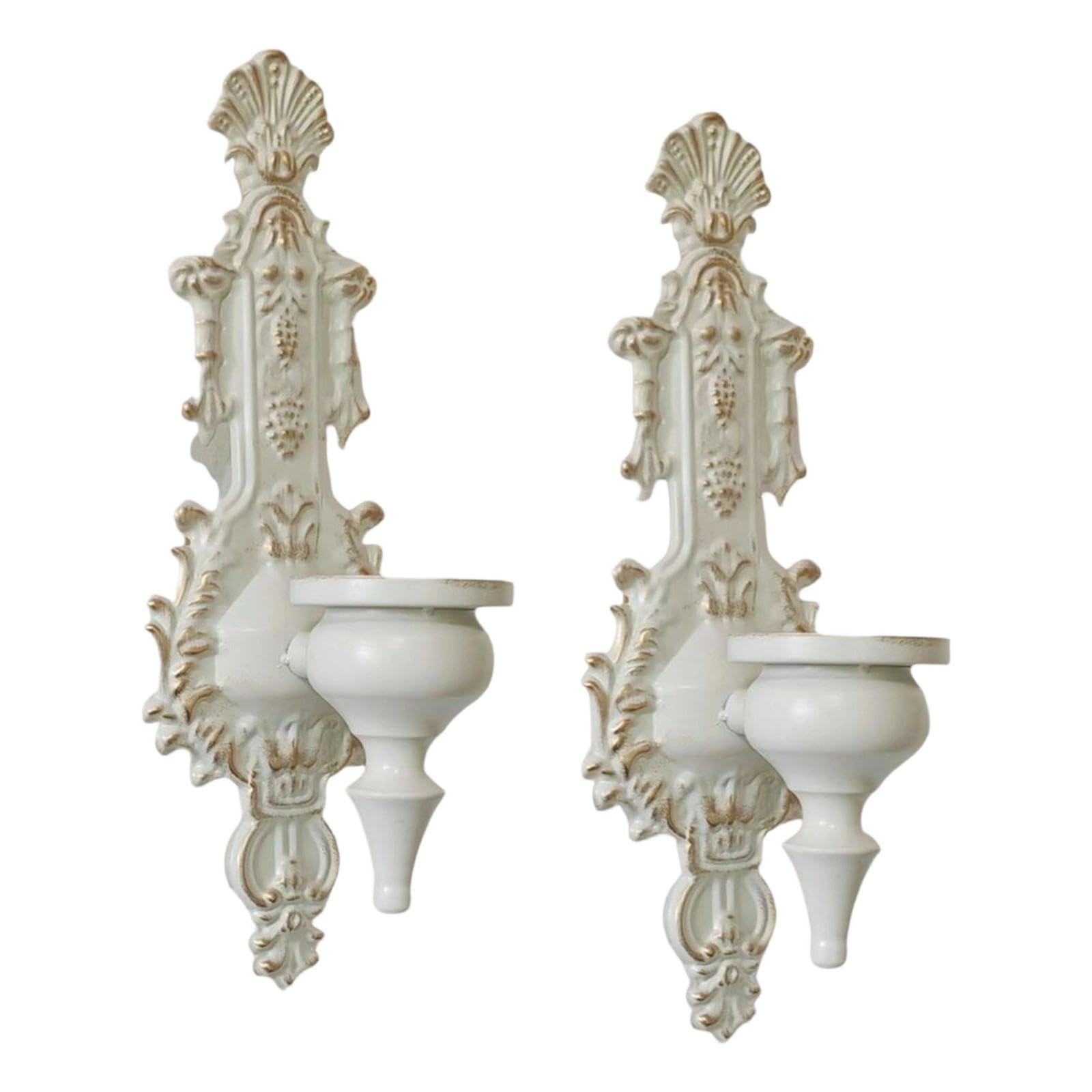 Bougeoirs décoratifs en métal blanc Milageto, support bougie mural pour centre de table banquet