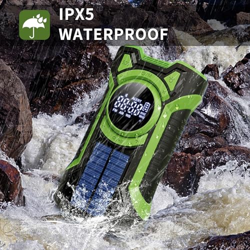 image for venleft Emergency Weather Radio, Waterproof Bluetooth Portable AM/FM/N