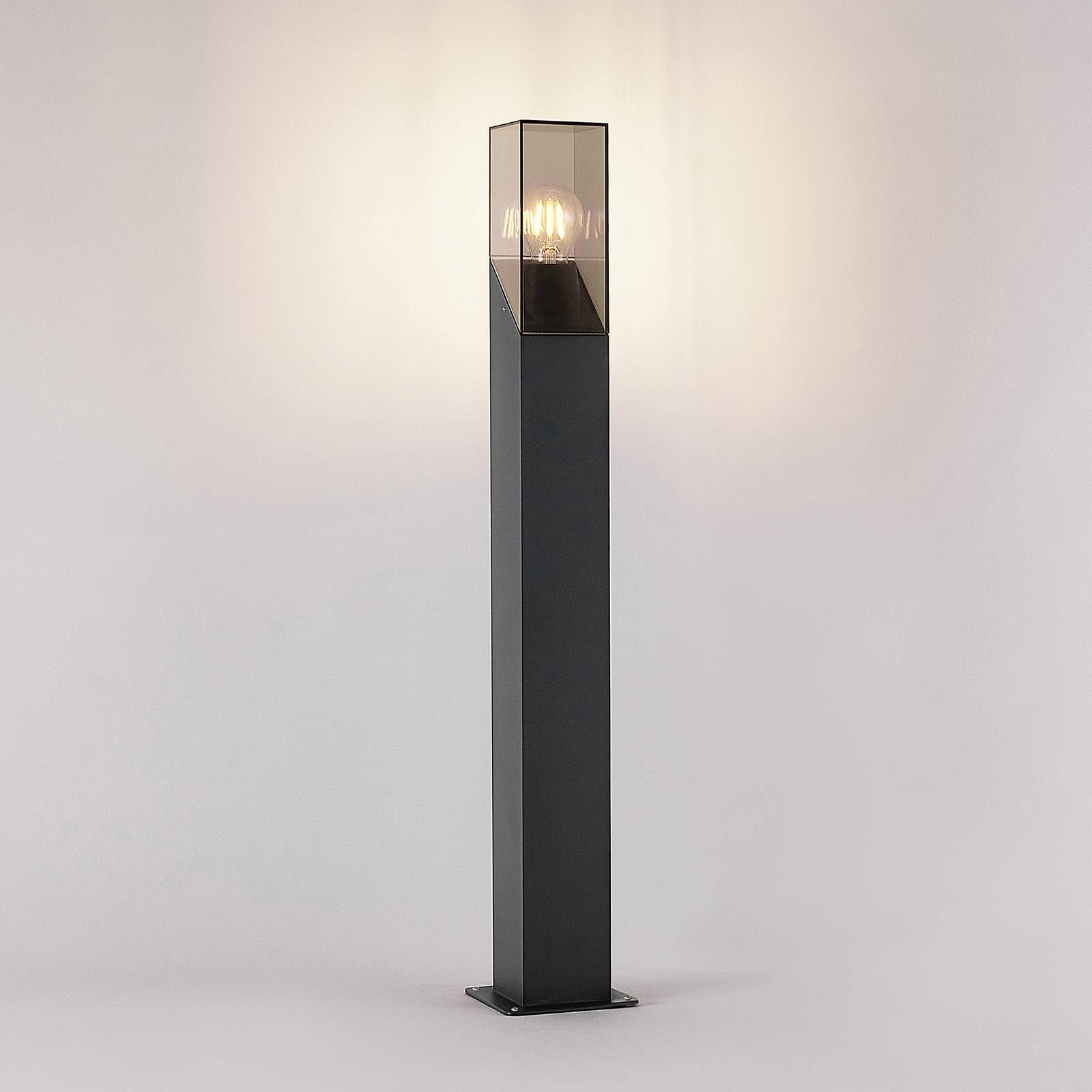 Lucande Lampada da esterni dimmerabile (Moderno) colore Nero, in Alluminio lampioncino paletto luminoso lampada viale lampione