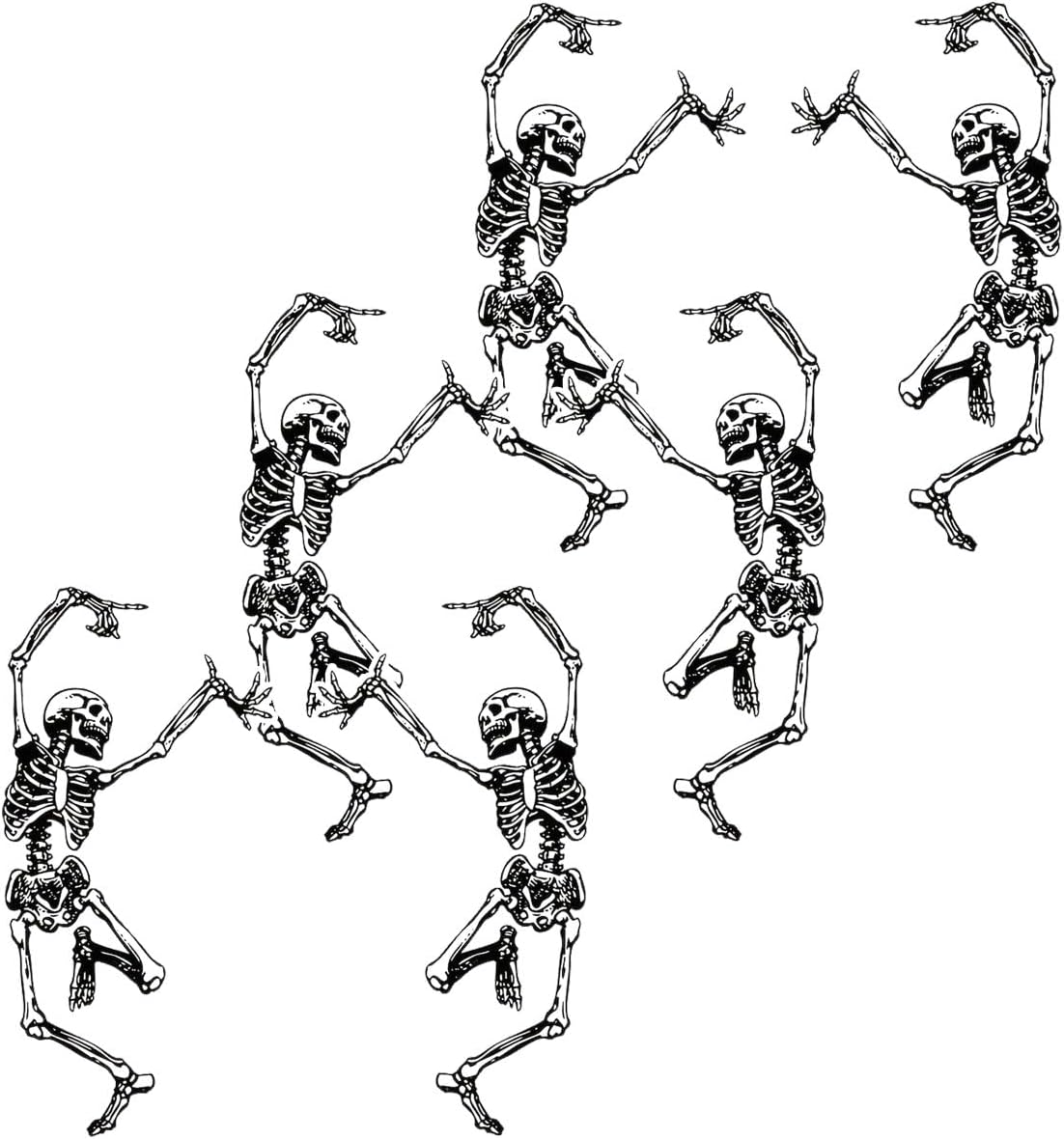 BDZMC Skeleton Bumper Sticker Decal, 6.0" Trippy Grateful Steal Your Face Rock Band Dancing Halloween Skull Car Decal for Car, Window, Refrigerator, Mirror, Laptop, Truck (1PCS)