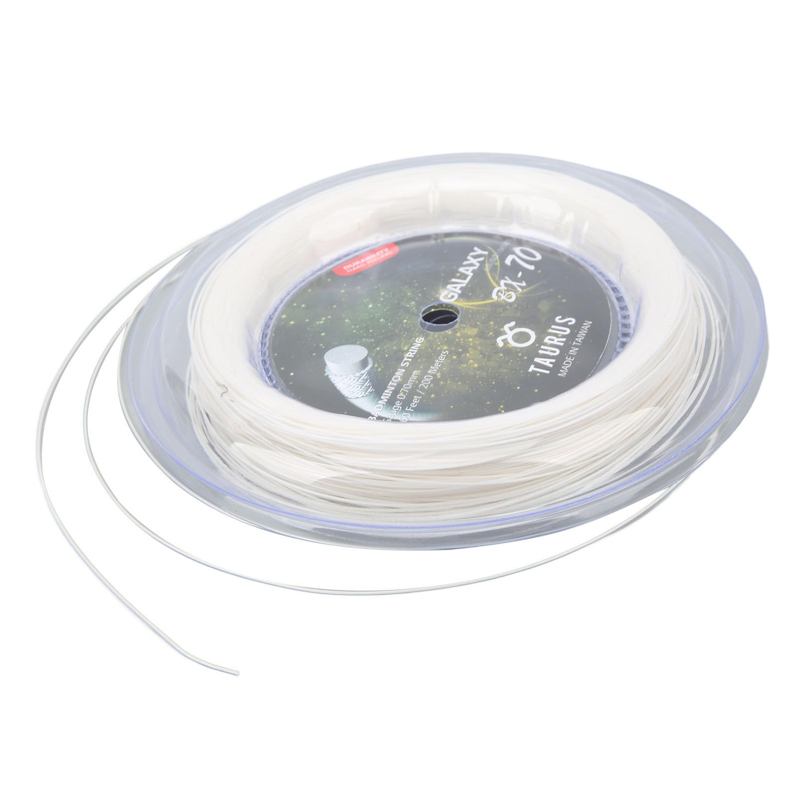 Cadena De Raqueta De Bádminton BX70 De Nylon Alto Elástico 0.7mm De Diámetro Bobina De 200m Amarillo Fluorescente para Entrenamiento Y Juegos Competitivos con Resistencia Mejorada